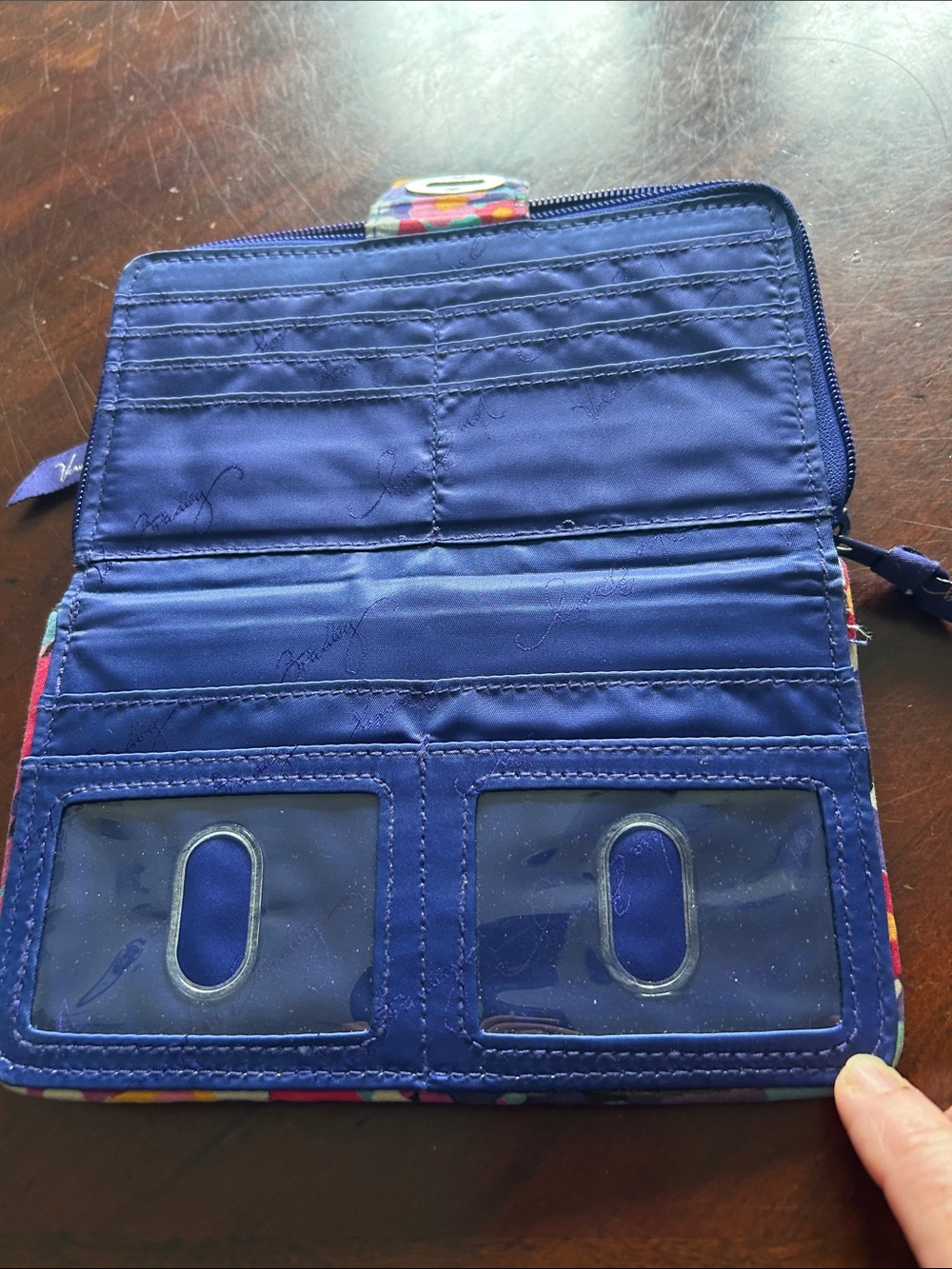 Vera Bradley Purple Multi Floral Quilted Zip Wallet - Picture 3 of 11